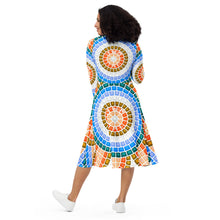 Load image into Gallery viewer, Women&#39;s Mosaic Long Sleeve Midi Dress
