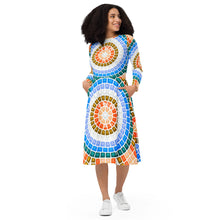 Load image into Gallery viewer, Women&#39;s Mosaic Long Sleeve Midi Dress
