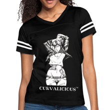 Load image into Gallery viewer, Women’s &quot;Curvalicious&quot; Vintage Sport T-Shirt - black/white
