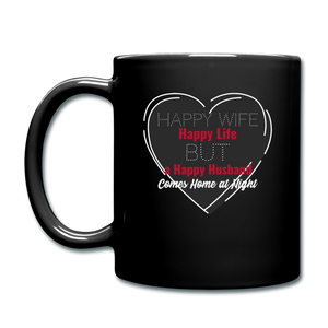 "Happy Life" Full Color Mug - black