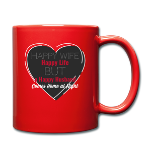 "Happy Life" Full Color Mug - red