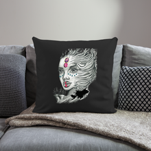 Load image into Gallery viewer, &quot;Coral Girl&quot; Throw Pillow Cover 18” x 18” - black
