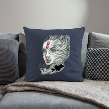 Load image into Gallery viewer, &quot;Coral Girl&quot; Throw Pillow Cover 18” x 18” - navy
