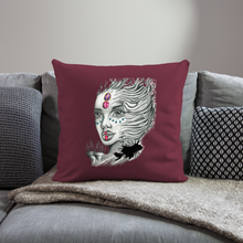 Load image into Gallery viewer, &quot;Coral Girl&quot; Throw Pillow Cover 18” x 18” - burgundy
