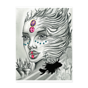 "Coral Girl" Poster 18x24 - white