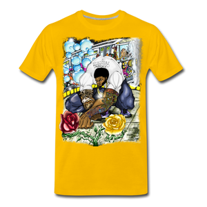 "Concrete Roses" Men's Premium T-Shirt - sun yellow