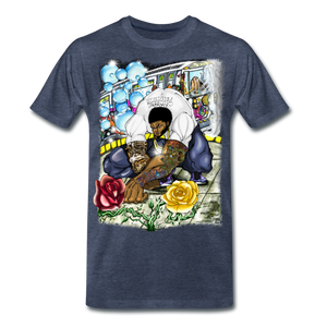 "Concrete Roses" Men's Premium T-Shirt - heather blue