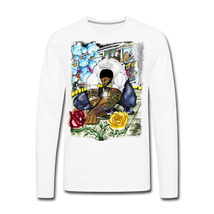 Men's "Concrete Roses" Premium Long Sleeve T-Shirt - white