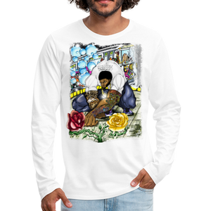 Men's "Concrete Roses" Premium Long Sleeve T-Shirt - white