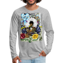 Load image into Gallery viewer, Men&#39;s &quot;Concrete Roses&quot; Premium Long Sleeve T-Shirt - heather gray
