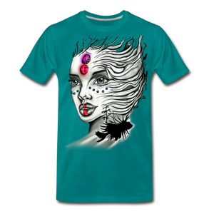 "Coral Girl" Men's Premium T-Shirt - teal