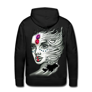 "Coral Girl" Men’s Premium Hoodie - black