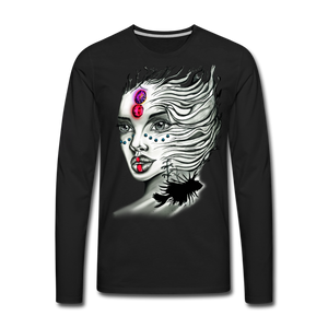 Men's "Coral Girl" Premium Long Sleeve T-Shirt - black