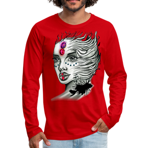 Men's "Coral Girl" Premium Long Sleeve T-Shirt - red