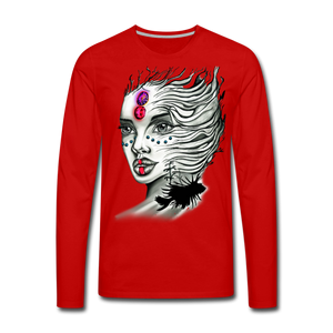 Men's "Coral Girl" Premium Long Sleeve T-Shirt - red