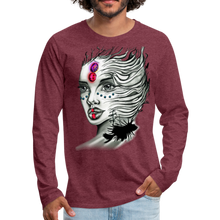 Load image into Gallery viewer, Men&#39;s &quot;Coral Girl&quot; Premium Long Sleeve T-Shirt - heather burgundy
