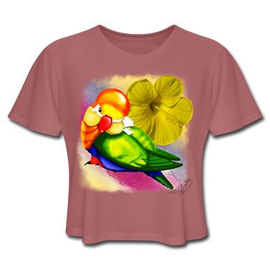 “Pretty Bird” Women's Cropped T-Shirt - mauve