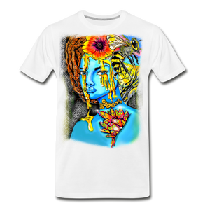 "Blue Honey" Men’s Premium Organic T-Shirt - white