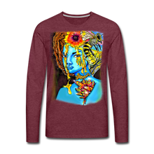 Load image into Gallery viewer, Men&#39;s &quot;Blue Honey&quot; Premium Long Sleeve T-Shirt - heather burgundy
