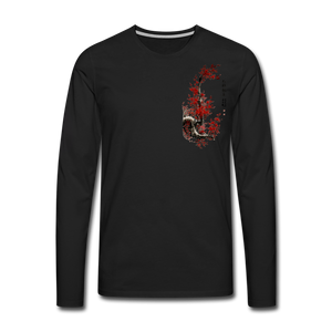 'Dancing Crane' Men's Premium Long Sleeve T-Shirt - black