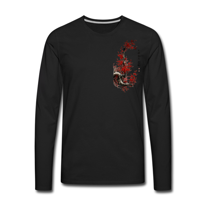 'Dancing Crane' Men's Premium Long Sleeve T-Shirt - black