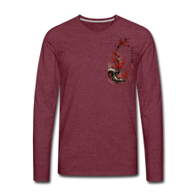 Load image into Gallery viewer, &#39;Dancing Crane&#39; Men&#39;s Premium Long Sleeve T-Shirt - heather burgundy
