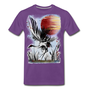 ‘Dancing Crane’ Men's Premium T-Shirt - purple