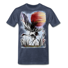 Load image into Gallery viewer, ‘Dancing Crane’ Men&#39;s Premium T-Shirt - heather blue
