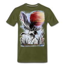 Load image into Gallery viewer, ‘Dancing Crane’ Men&#39;s Premium T-Shirt - olive green
