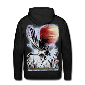 ‘Dancing Crane’ Men’s Premium Hoodie - black