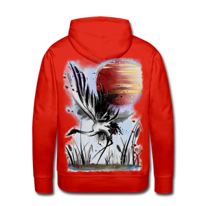 ‘Dancing Crane’ Men’s Premium Hoodie - red