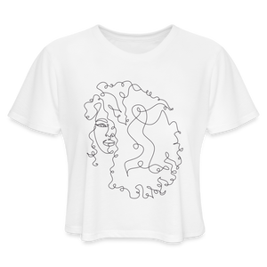 Women's "Curly Girl" Cropped T-Shirt - white